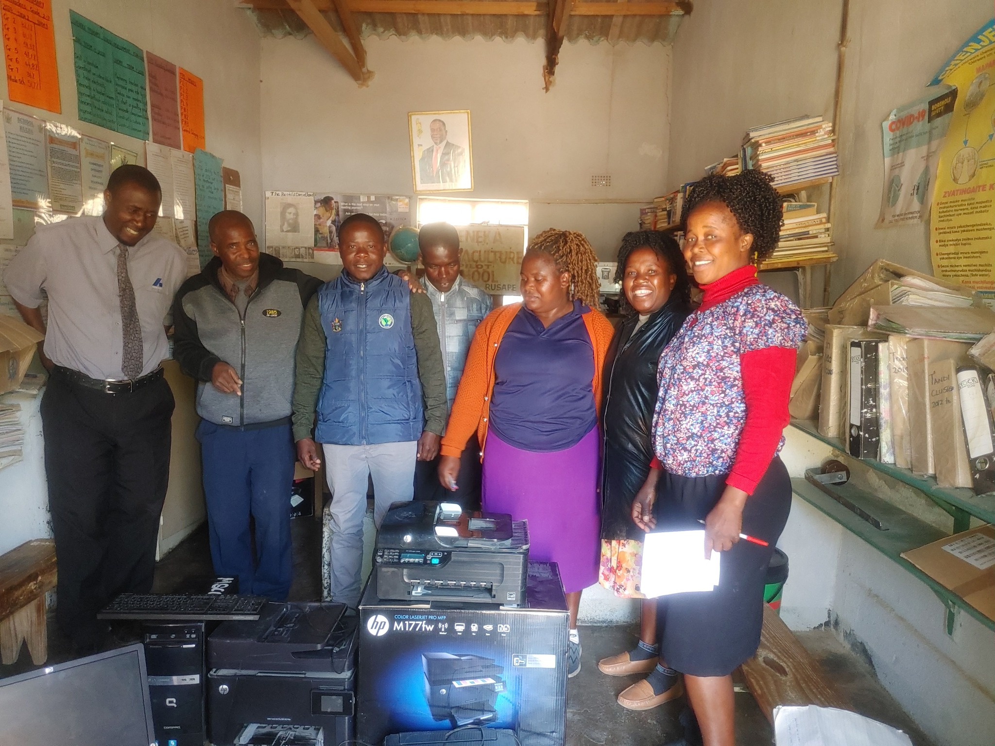 Cheneka Primary School receives a PC and printer from Macheke Sub-Catchment Council