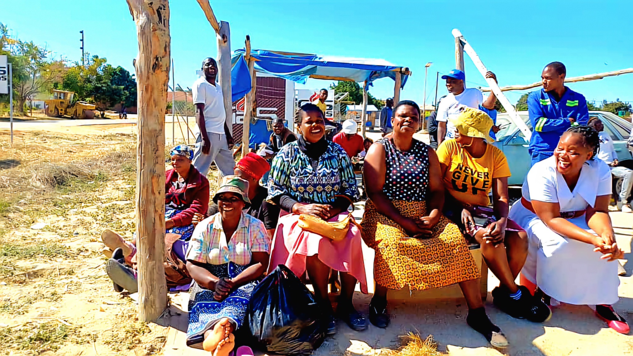 Residents attending the Magamba borehole handover ceremony